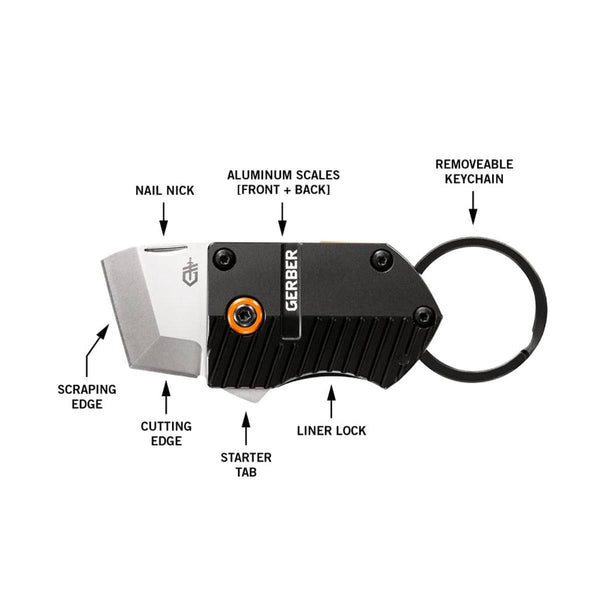 Key Note Compact Fine Edge Scraping & Cutting Knife - Black - OutdoorTravelGear.com