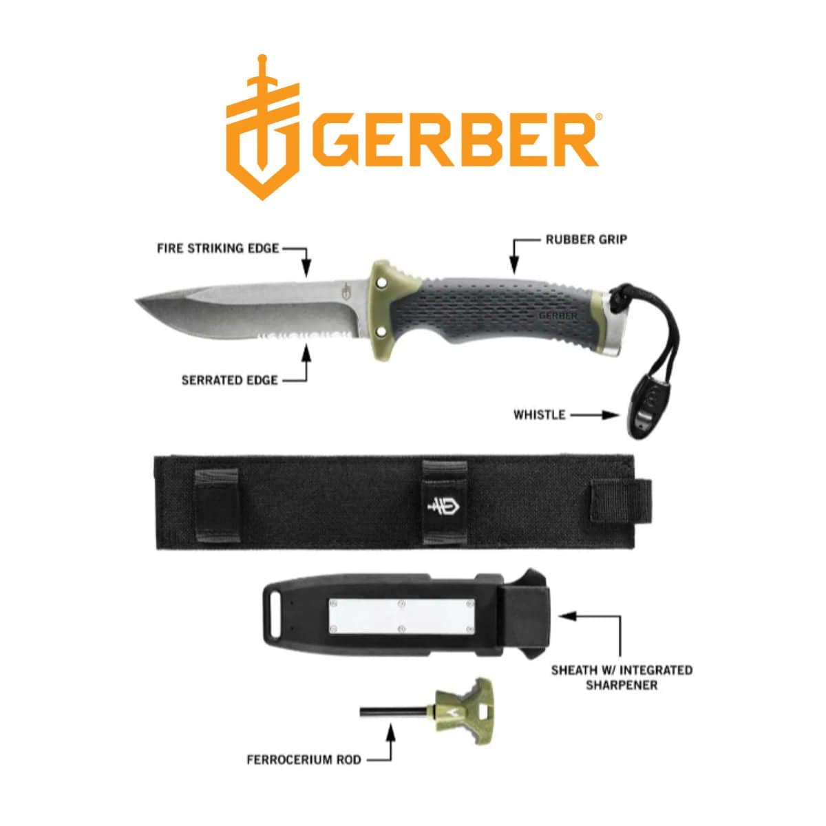 Ultimate Survival Fixed Blade Knife - OutdoorTravelGear.com