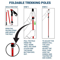 K2 Foldable Trekking Pole - upto 33cms - Alpine Series