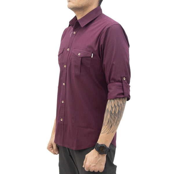 Corbett Cargo Full Sleeves Shirt - Explorer Series - Maroon - OutdoorTravelGear.com