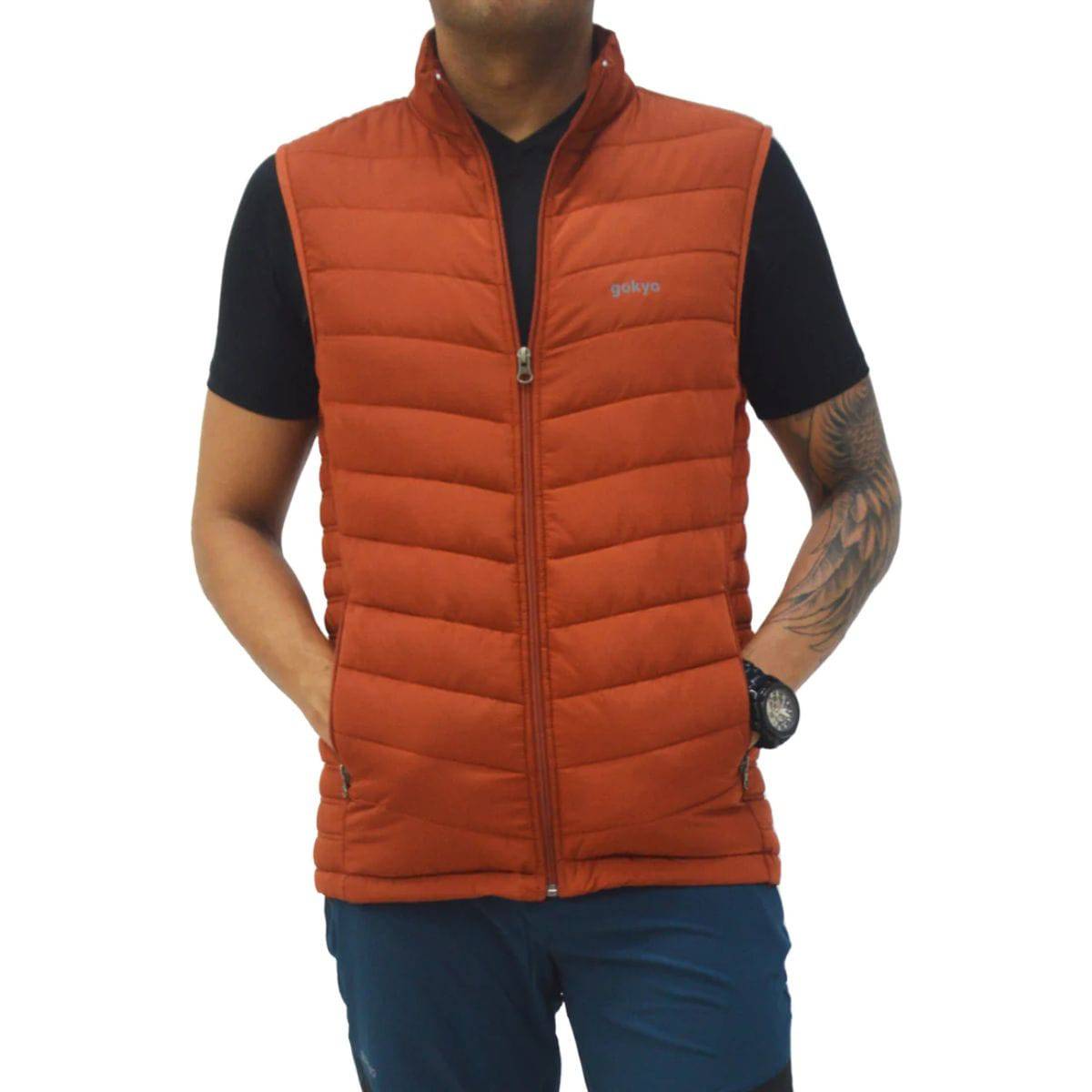 K2 Down Vest Jacket - Sherpa Series - Rust - OutdoorTravelGear.com