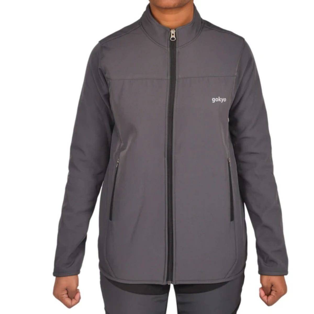 Women's Kaza Soft Shell Insulated Fleece Jacket - Alpine Series - Grey - OutdoorTravelGear.com