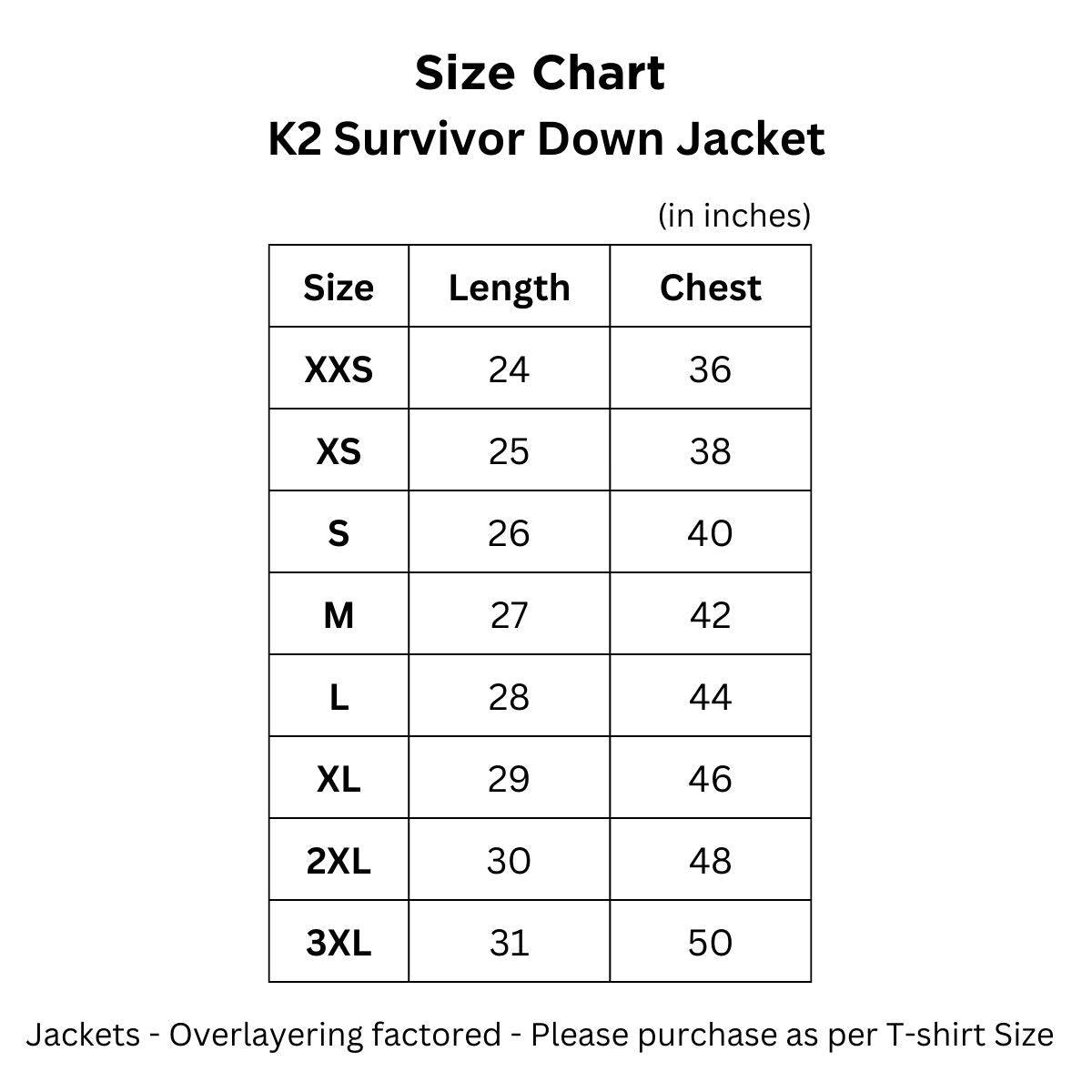 K2 Survivor Down Jacket upto -20°C - Sherpa Series