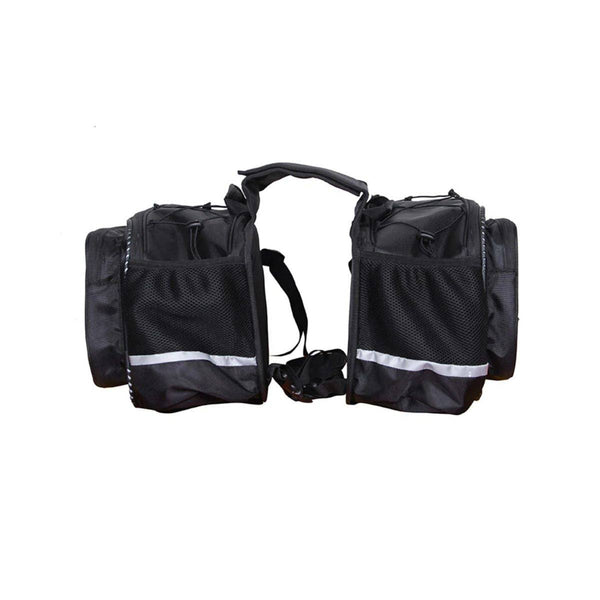 Mustang 50L Saddle Bag with Rain Cover - Black - OutdoorTravelGear.com