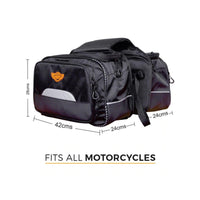 Mustang 50L Saddle Bag with Rain Cover - Black - OutdoorTravelGear.com