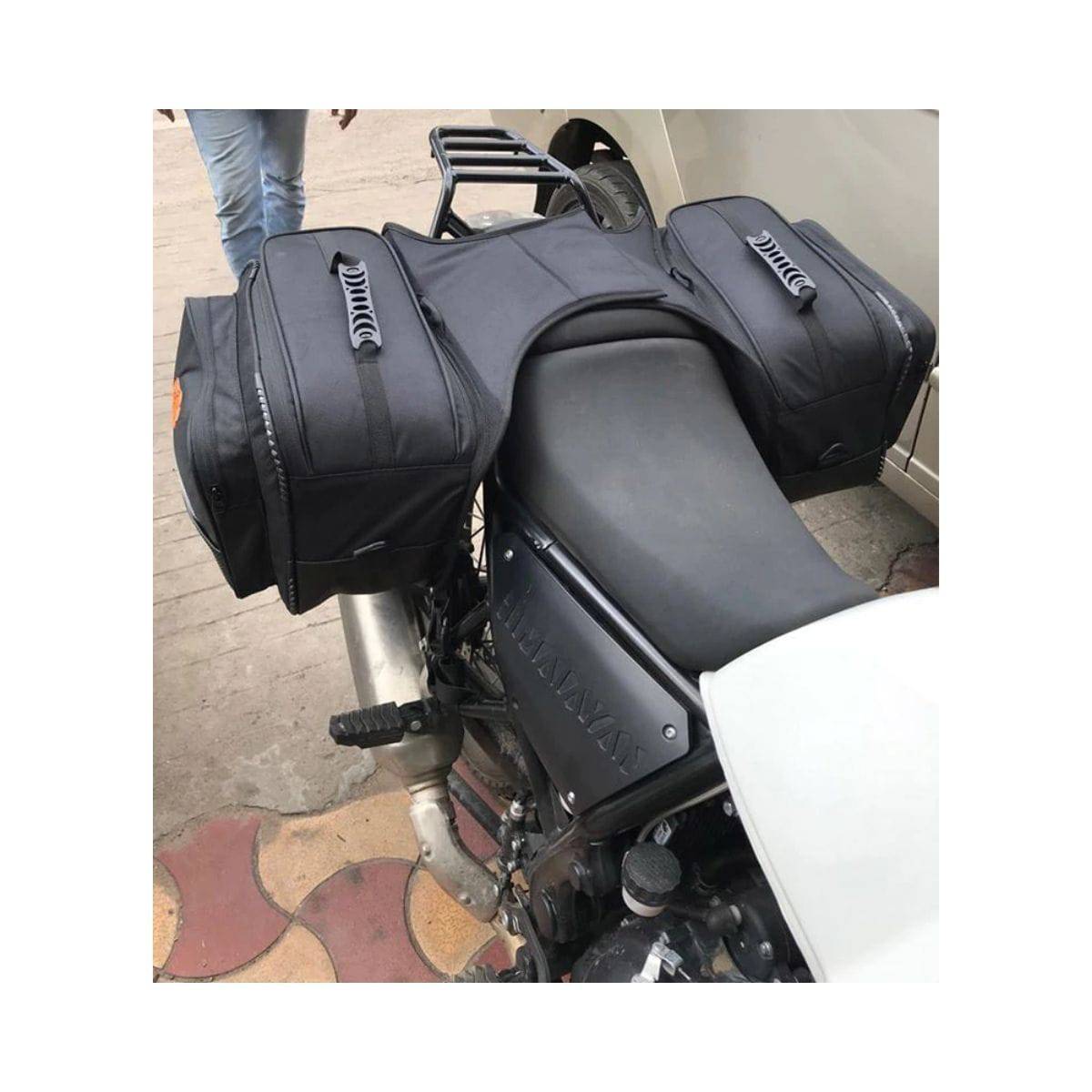 Mustang 50L Saddlebags with Rain Covers & Dry Bags - Black - OutdoorTravelGear.com