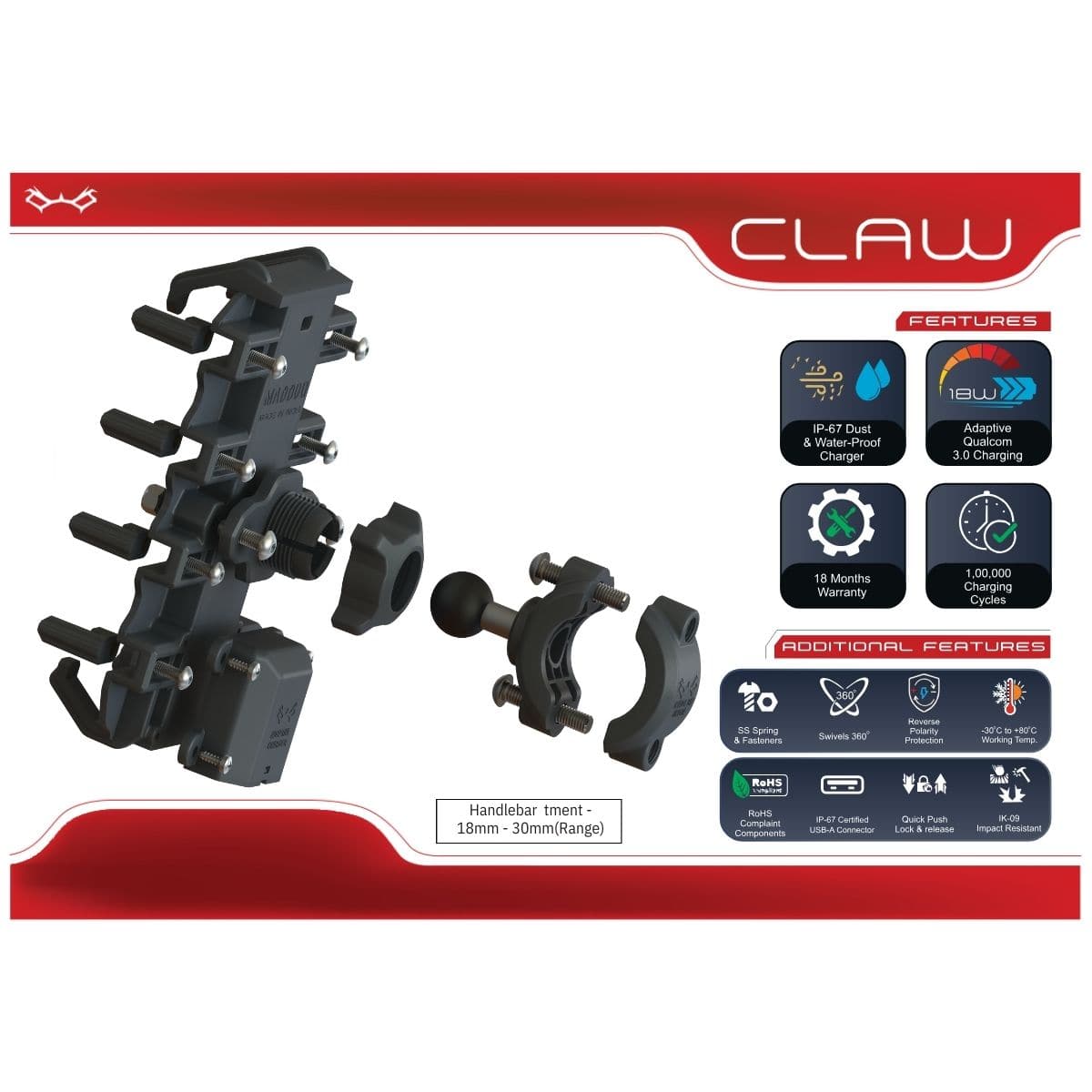 Claw Handlebar Phone Holder - OutdoorTravelGear.com