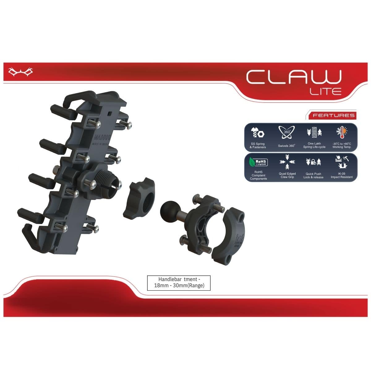 Claw Lite Handlebar Phone Holder - OutdoorTravelGear.com