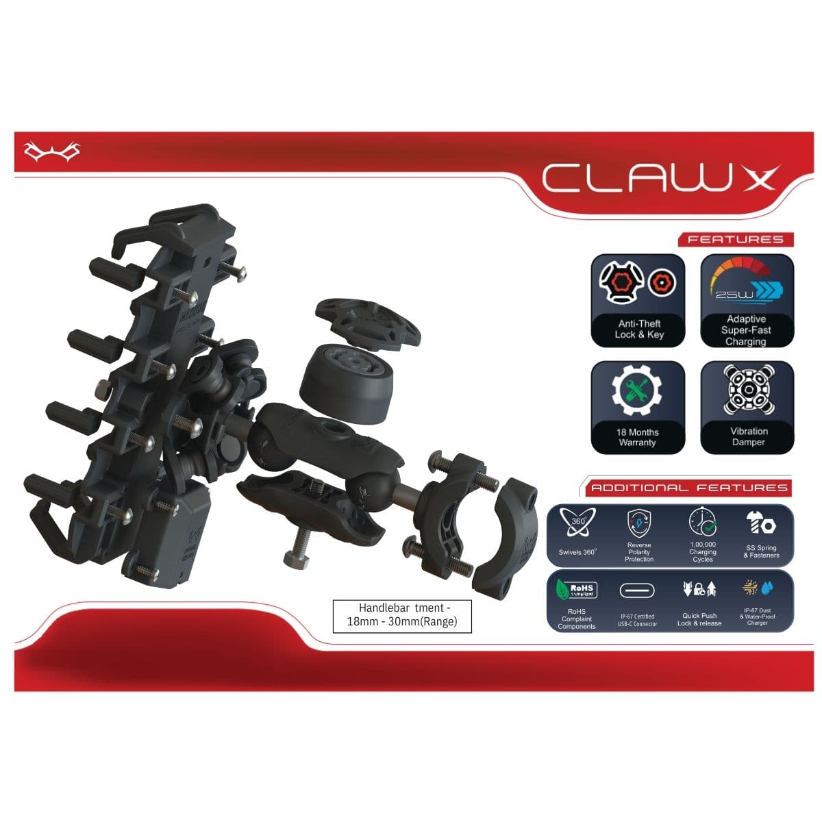 Claw X Handlebar Phone Holder - OutdoorTravelGear.com