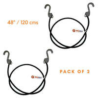 Grappler Bungee Tie-Down - 48"/120cms - Black - 8mm - Pack of 2 - OutdoorTravelGear.com