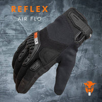 Reflex Air Flo Dual-Sport Motorcycle Riding Gloves - Black - OutdoorTravelGear.com