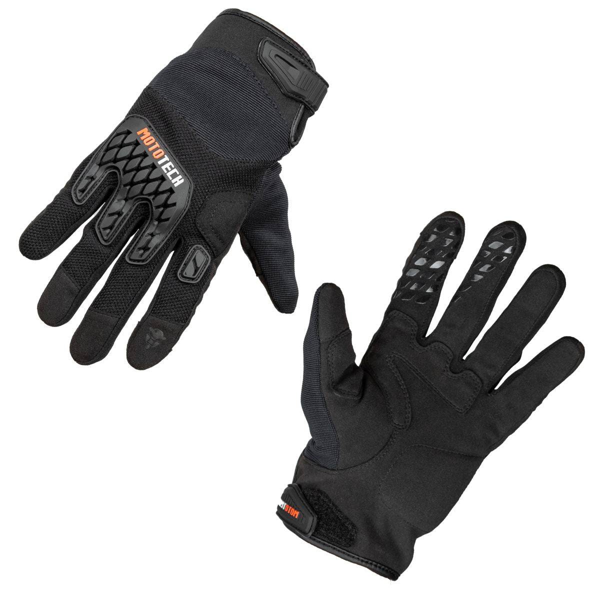 Reflex Air Flo Dual-Sport Motorcycle Riding Gloves - Black - OutdoorTravelGear.com