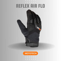 Reflex Air Flo Dual-Sport Motorcycle Riding Gloves - Black - OutdoorTravelGear.com