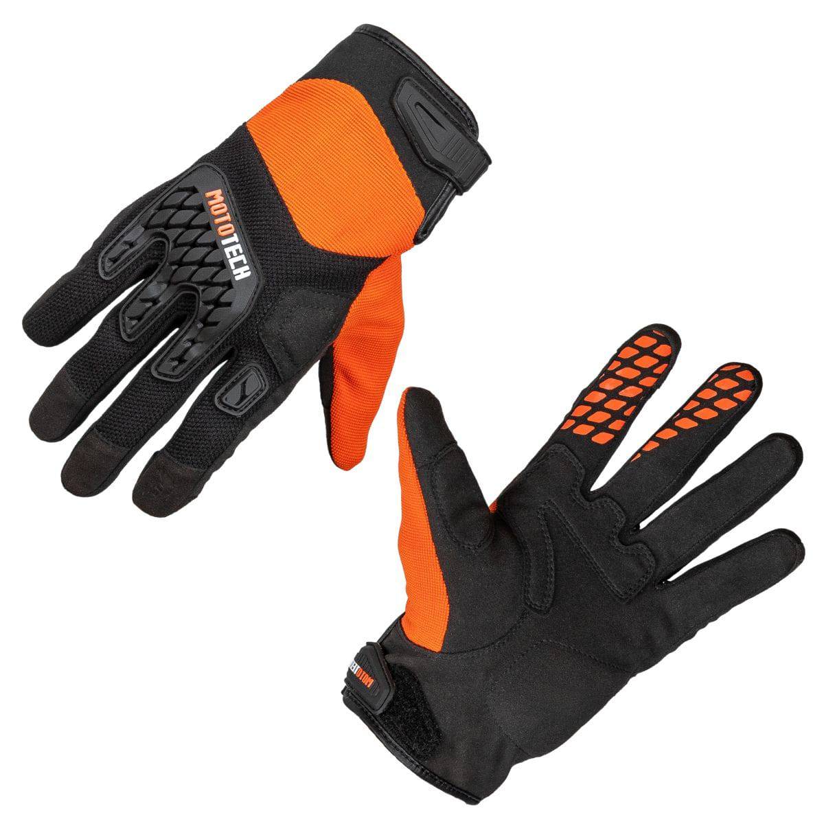 Reflex Air Flo Dual-Sport Motorcycle Riding Gloves - Orange - OutdoorTravelGear.com