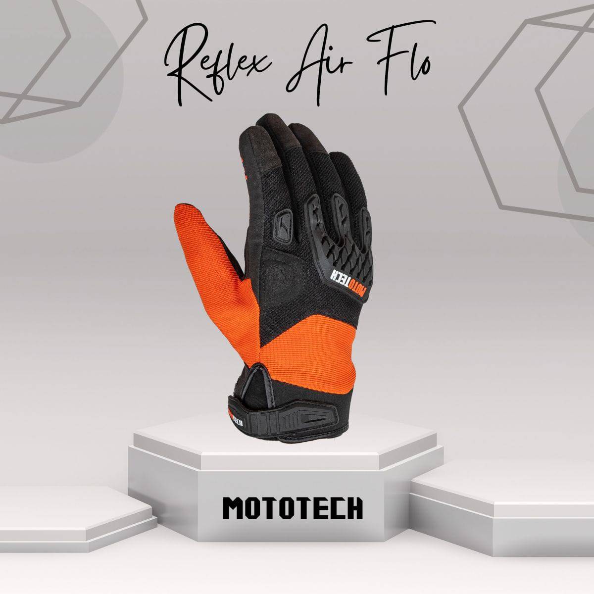 Reflex Air Flo Dual-Sport Motorcycle Riding Gloves - Orange