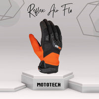 Reflex Air Flo Dual-Sport Motorcycle Riding Gloves - Orange - OutdoorTravelGear.com