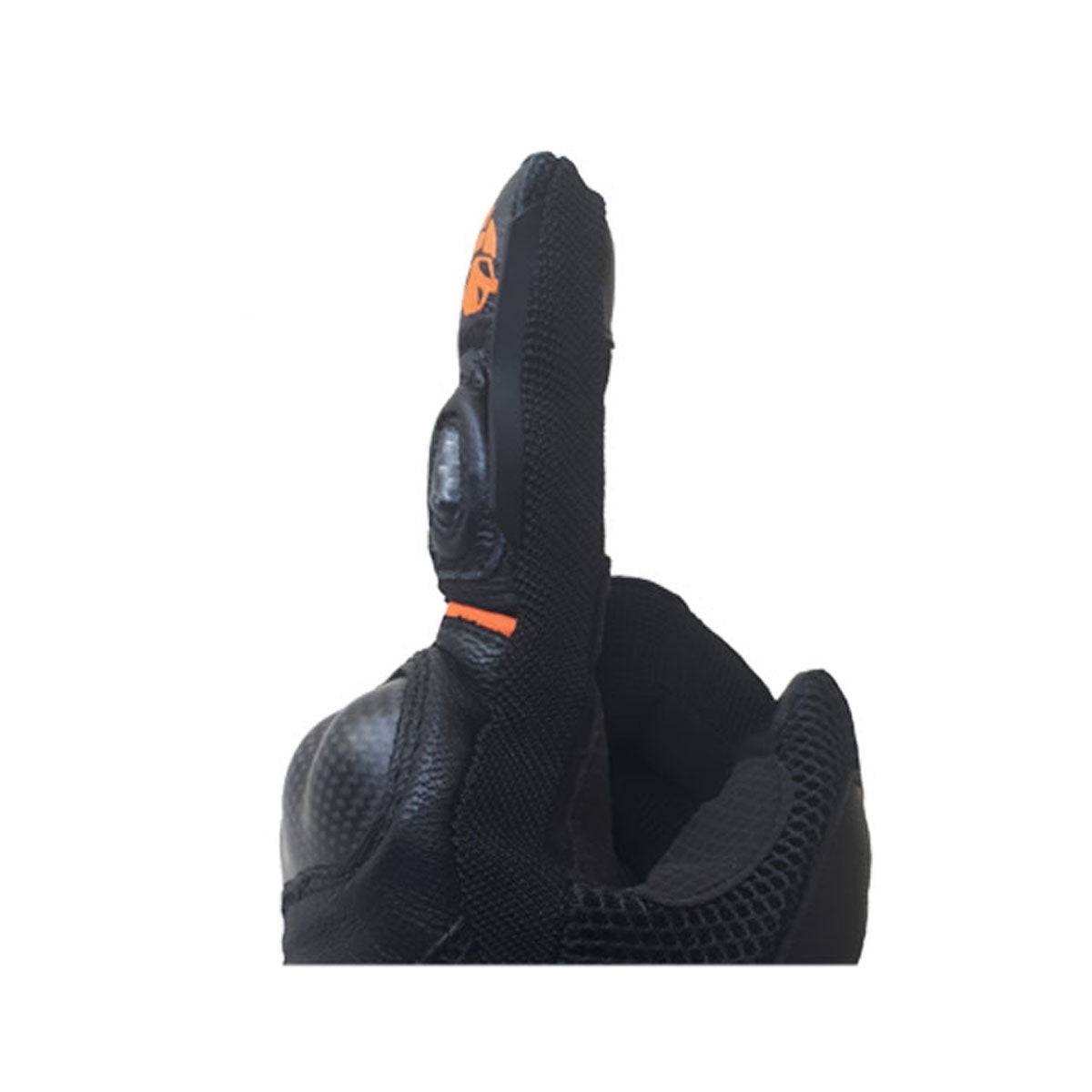 Urbane - Short Carbon Motorcycle Riding Gloves - Orange - OutdoorTravelGear.com