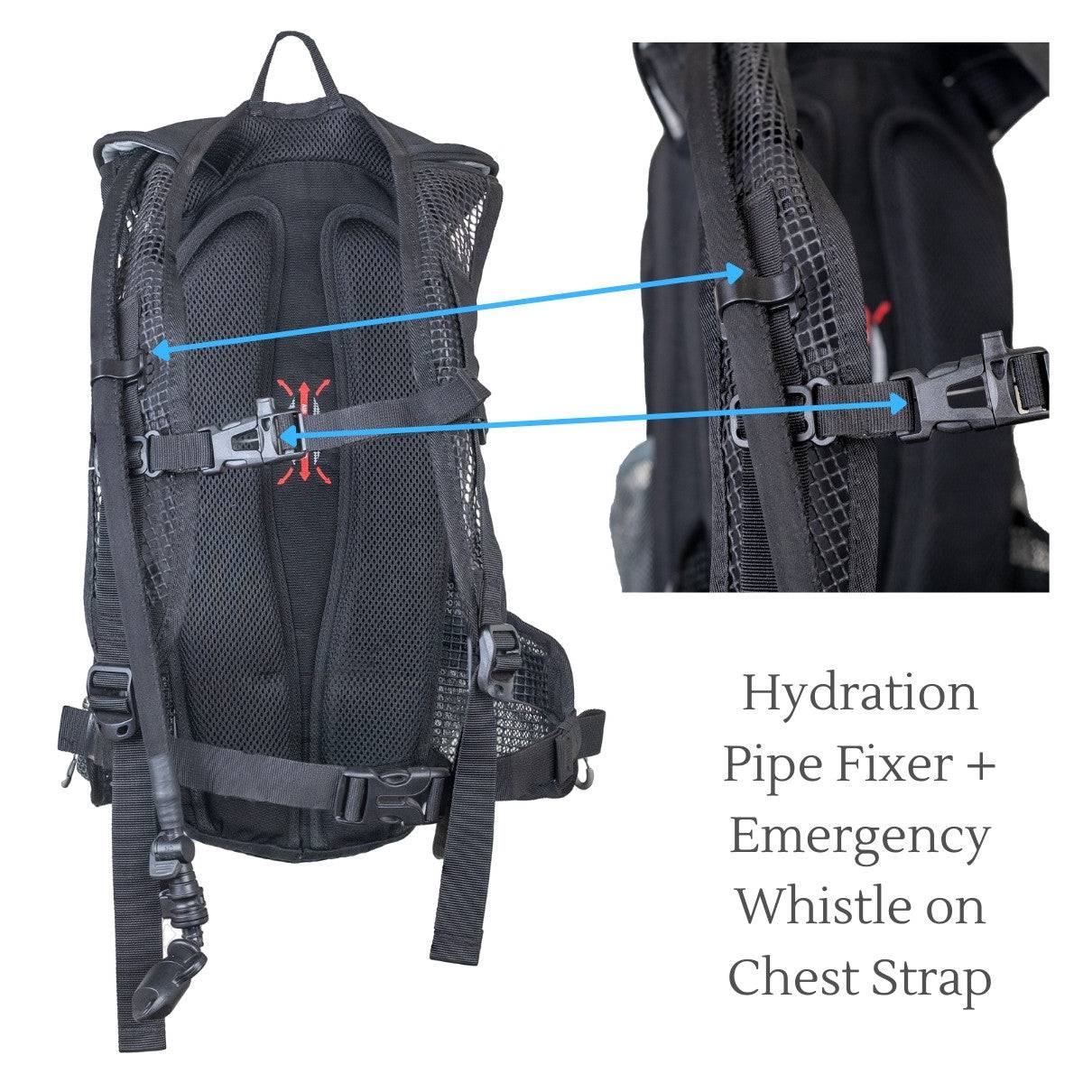 Hydration Reservoir Water Bladder - 2L + Stealth Hydration Backpack with Rain Cover - 8L Combo