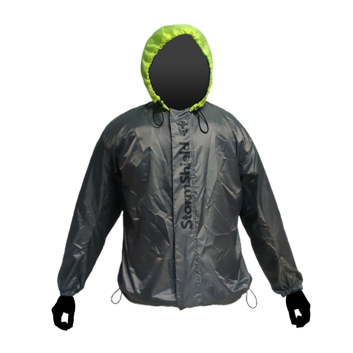 StormShield Air Ultralight Waterproof Rain Overjacket - Grey+Green - OutdoorTravelGear.com