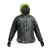 StormShield Air Ultralight Waterproof Rain Overjacket - Grey+Green - OutdoorTravelGear.com