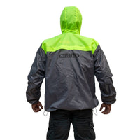 StormShield Air Ultralight Waterproof Rain Overjacket - Grey+Green - OutdoorTravelGear.com