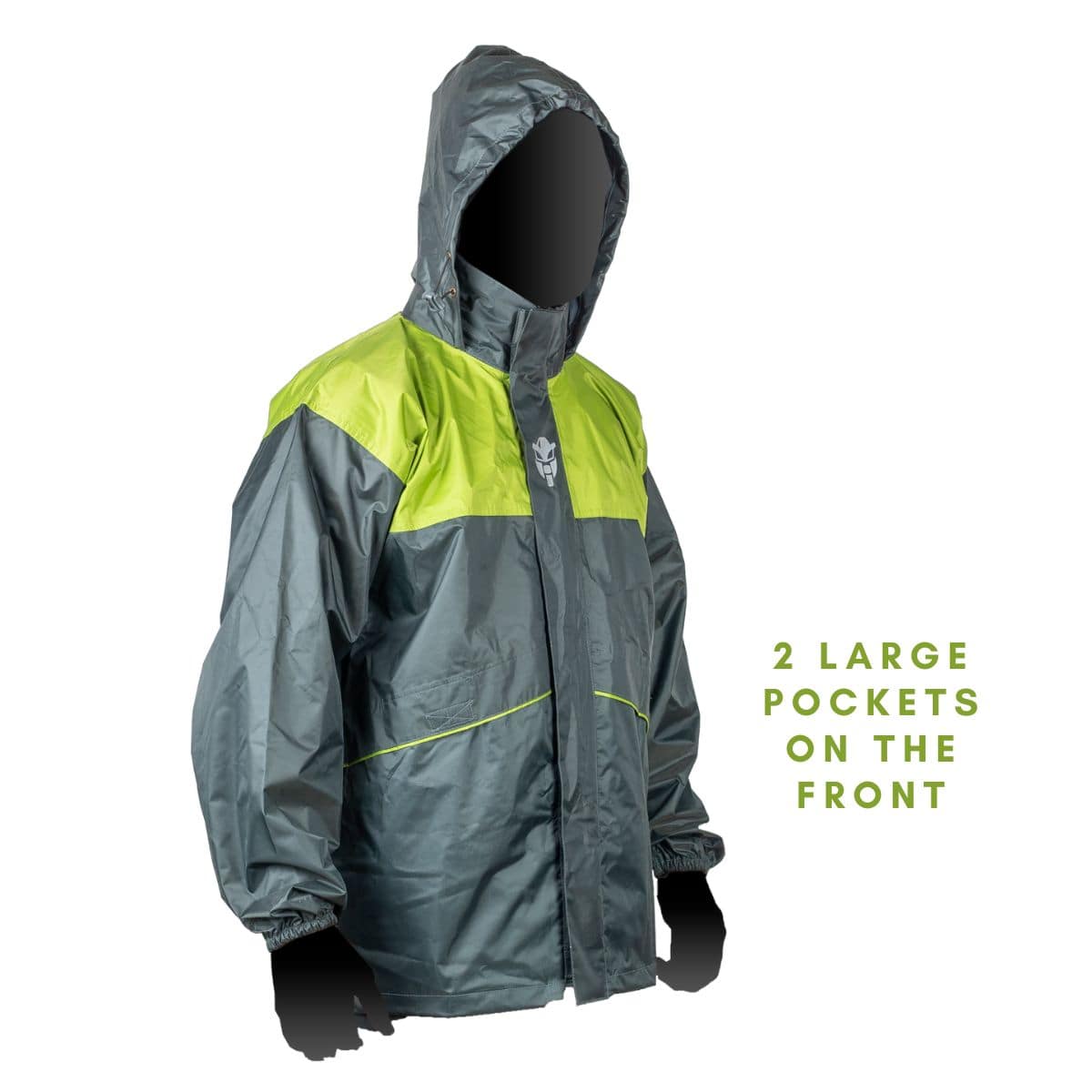 Hurricane Air TourPro Waterproof Rain Overjacket - Grey+Green - OutdoorTravelGear.com