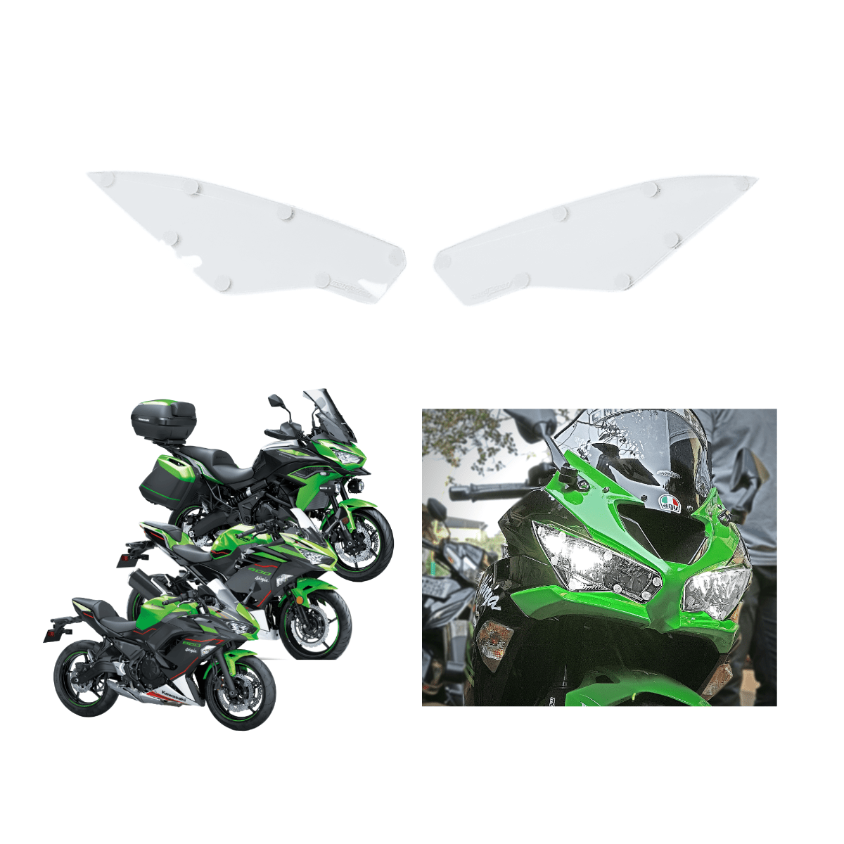 Headlight Screen Protector for Kawasaki Ninja 400/Ninja 650 (2022) / Versys 650(2022) - OutdoorTravelGear.com