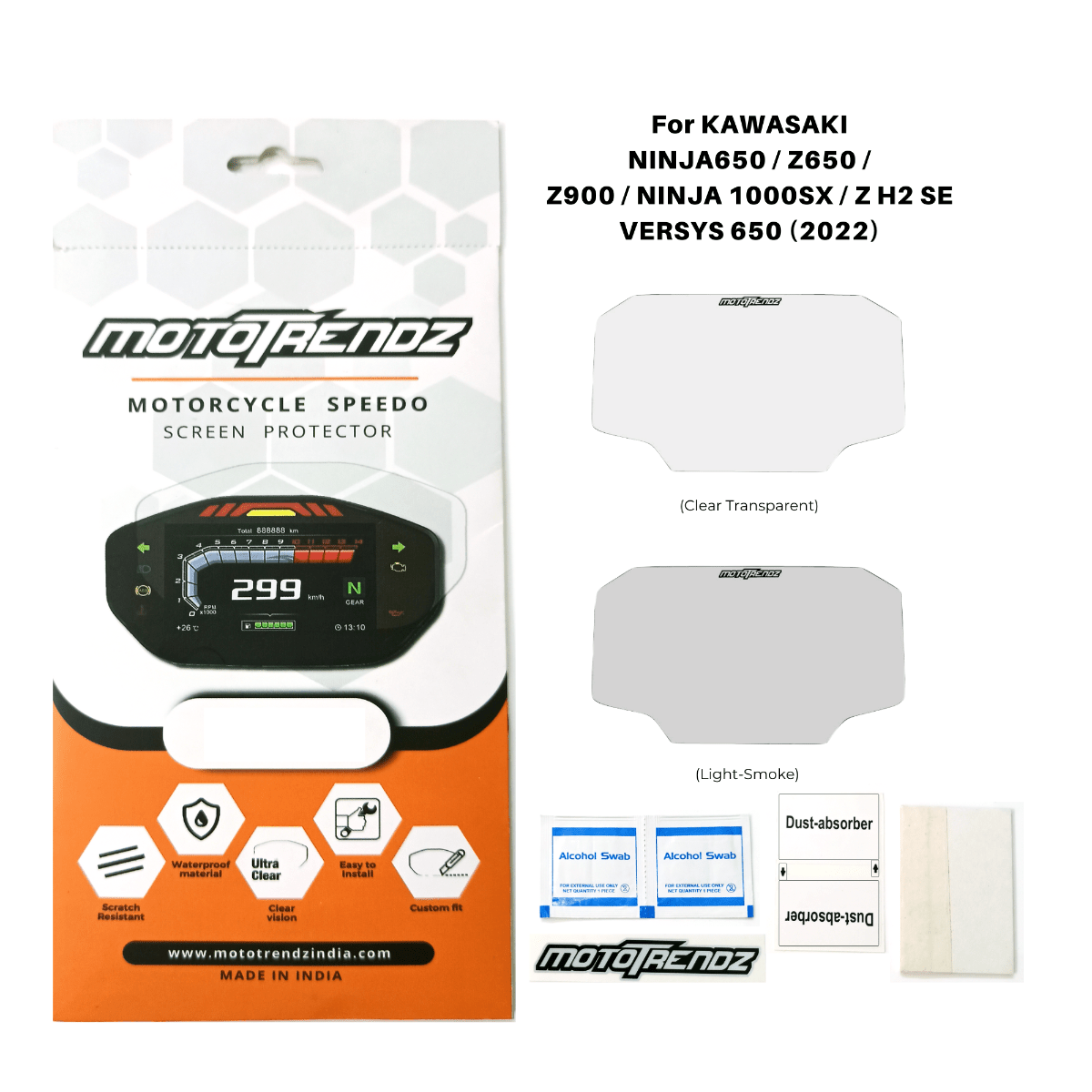 Speedo Screen Protector for Kawasaki Ninja 650/Z650/Z900/Ninja 1000SX/ZH2SE/Versys 650 (2022 Model) - OutdoorTravelGear.com