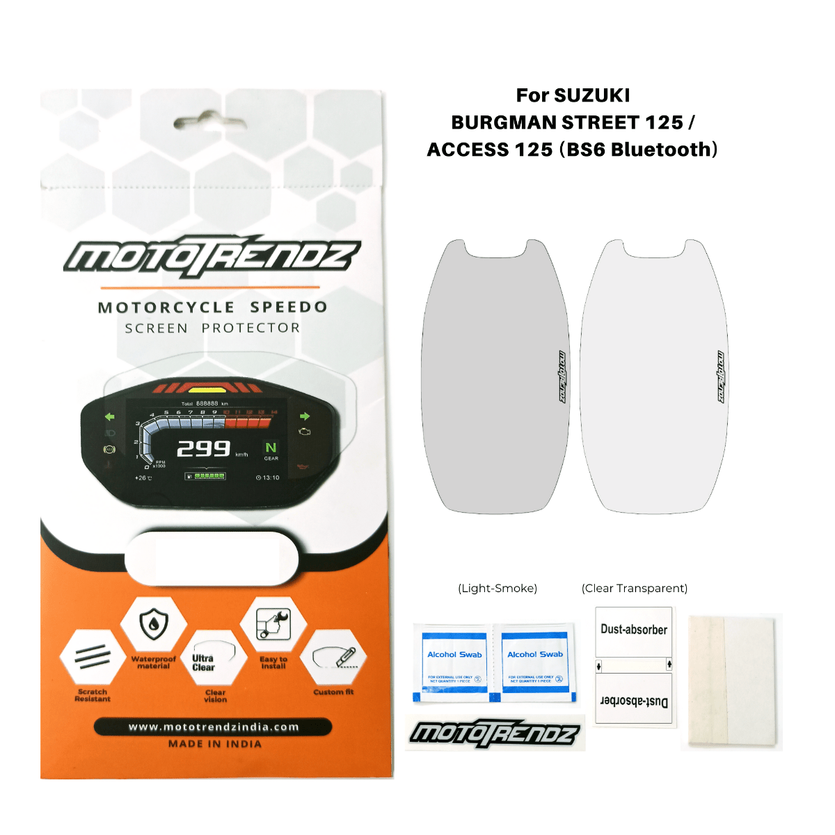 Speedo Screen Protector for Suzuki Burgman Street/Access 125/Avenis (BS6 Bluetooth)/Vstrom SX 250 - OutdoorTravelGear.com