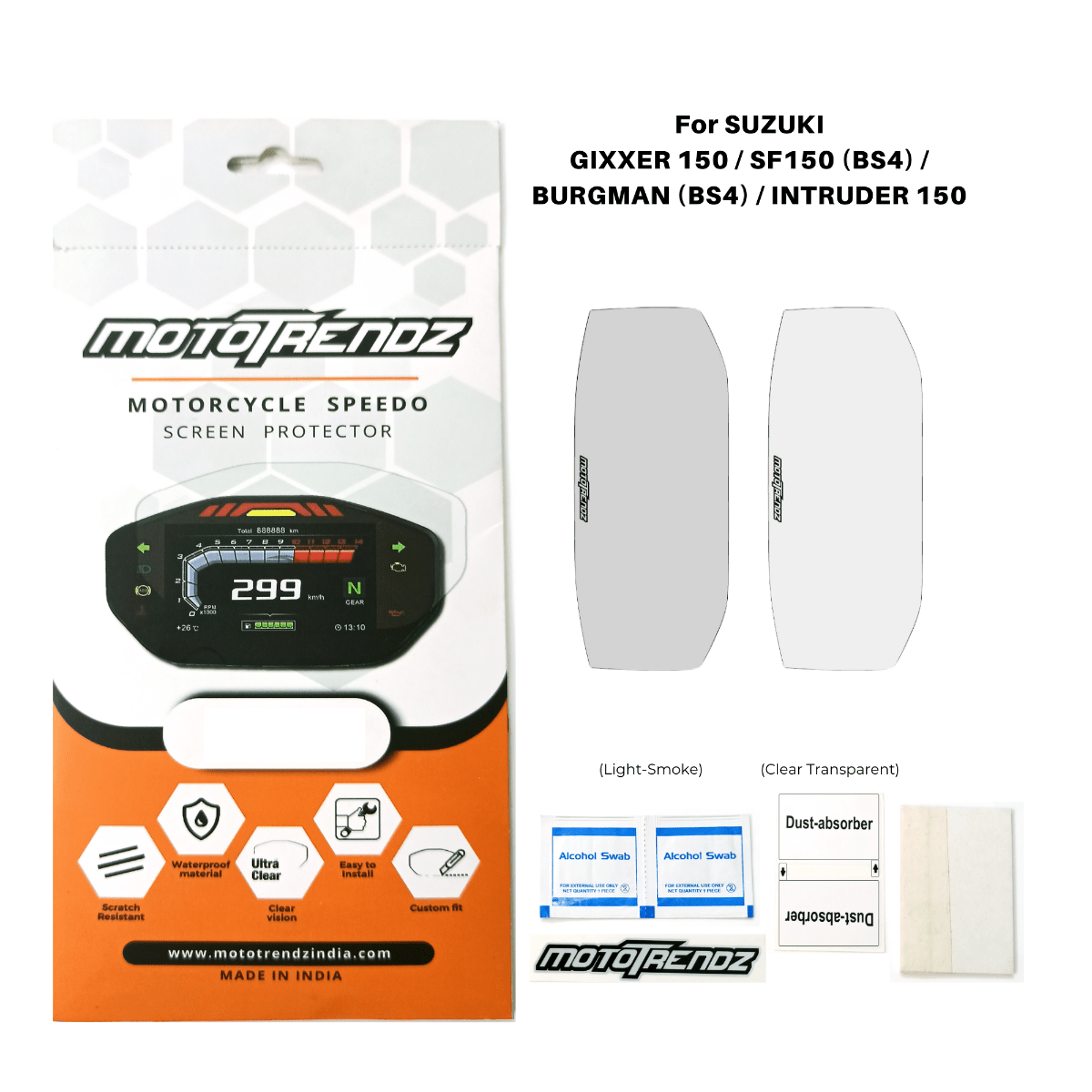 Speedo Screen Protector for Suzuki Gixxer/SF/Burgman/Intruder (BS4 No-Bluetooth) - OutdoorTravelGear.com