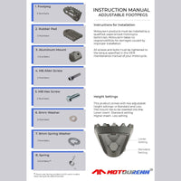 BMW 310 GS Adventurist Premium Adjustable Foot Pegs - OutdoorTravelGear.com