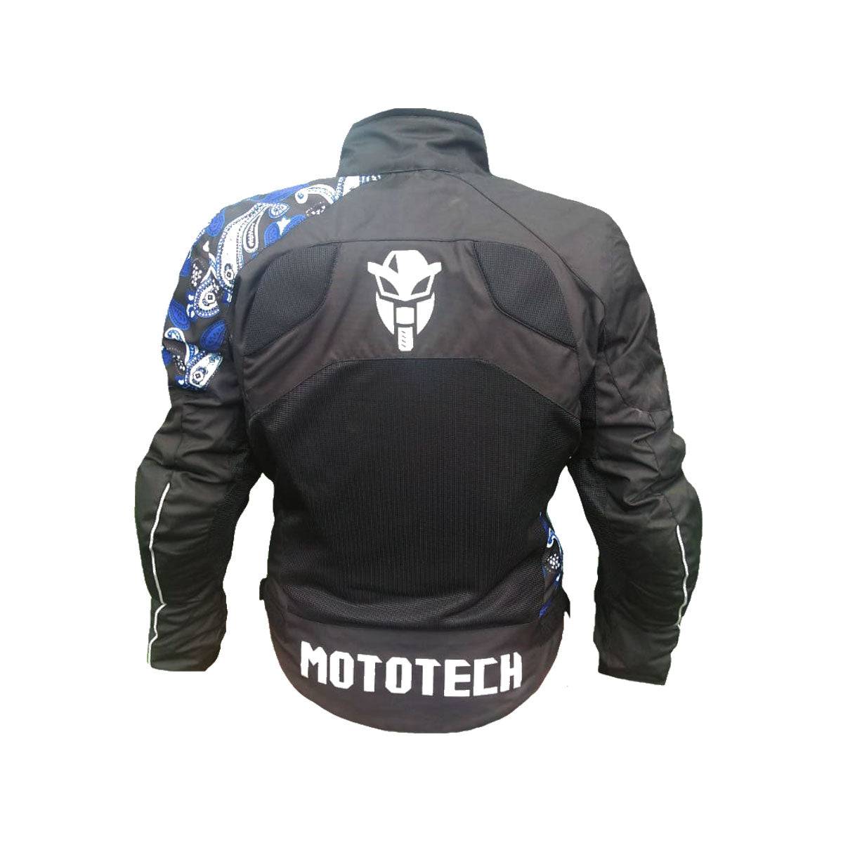 MotoTech Scrambler Air Women's Motorcycle Riding Jacket - Black+Blue - OutdoorTravelGear.com