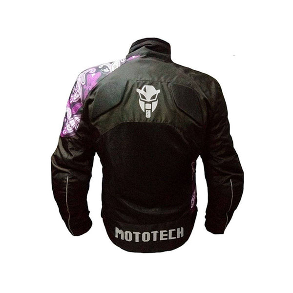 MotoTech Scrambler Air Women's Motorcycle Riding Jacket - Black+Purple - OutdoorTravelGear.com