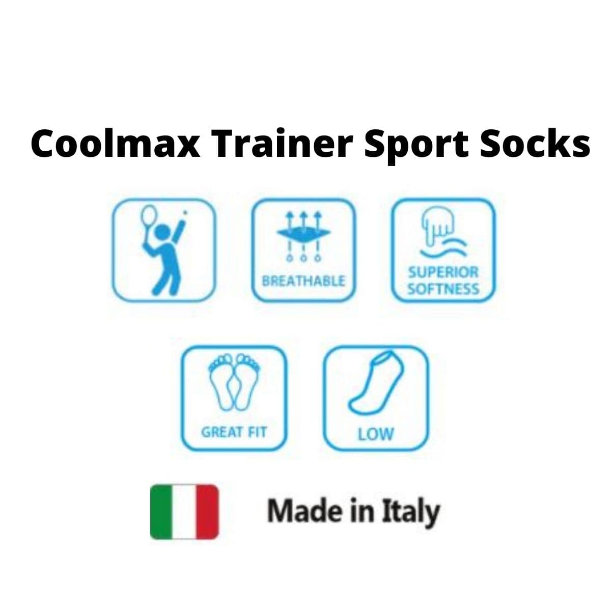 Horizon Socks Coolmax Trainer Sport Socks - White - Pack of 5 - OutdoorTravelGear.com