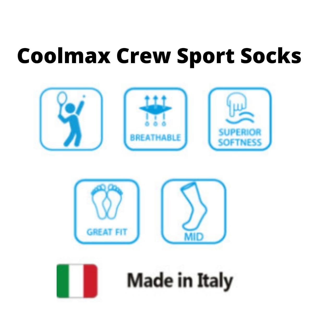 Horizon Socks Coolmax Crew Sport Socks - Pack of 5 - OutdoorTravelGear.com