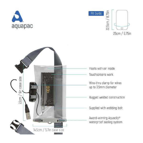 Aquapac Waterproof Radio Microphone / Connected Large Electronics Case - OutdoorTravelGear.com