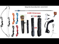 Wasp Re-Curve Bow - ARYS1 - SET D with 12 Fiberglass Arrows & Accessories - Archery Equipment