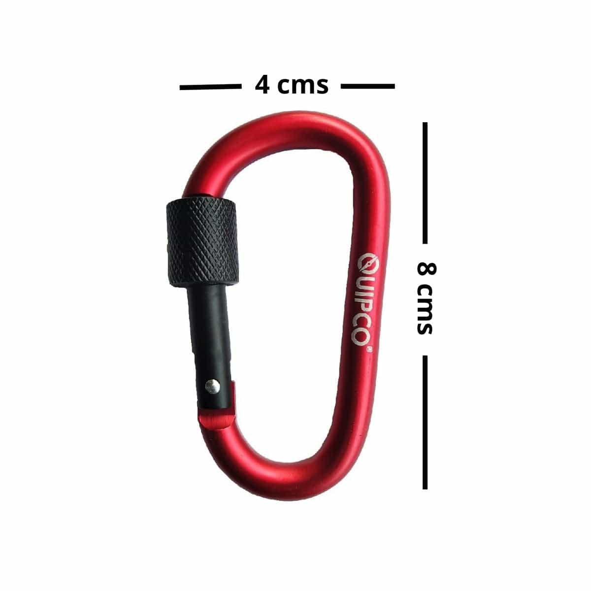 Coral Screwgate Accessory Carabiner - 8cms - Red - OutdoorTravelGear.com