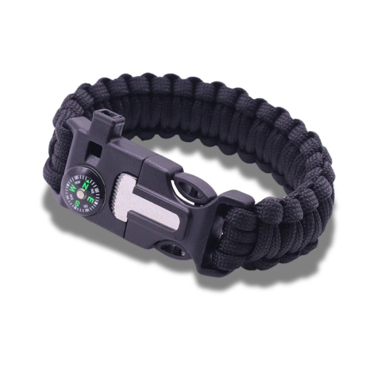 Paracord Multi-functional 5 in 1 Survival Bracelet - Black - OutdoorTravelGear.com