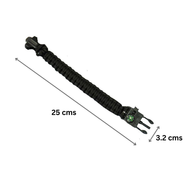 Paracord Multi-functional 5 in 1 Survival Bracelet - Black - OutdoorTravelGear.com