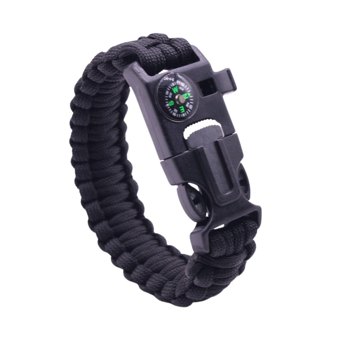 Paracord Multi-functional 5 in 1 Survival Bracelet - Black - OutdoorTravelGear.com