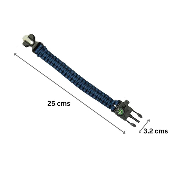 Paracord Multi-functional 5 in 1 Survival Bracelet - Blue - OutdoorTravelGear.com