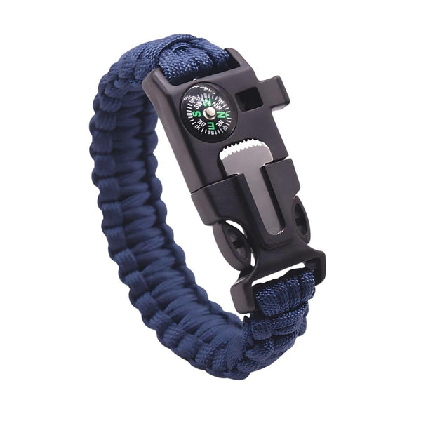 Paracord Multi-functional 5 in 1 Survival Bracelet - Blue - OutdoorTravelGear.com