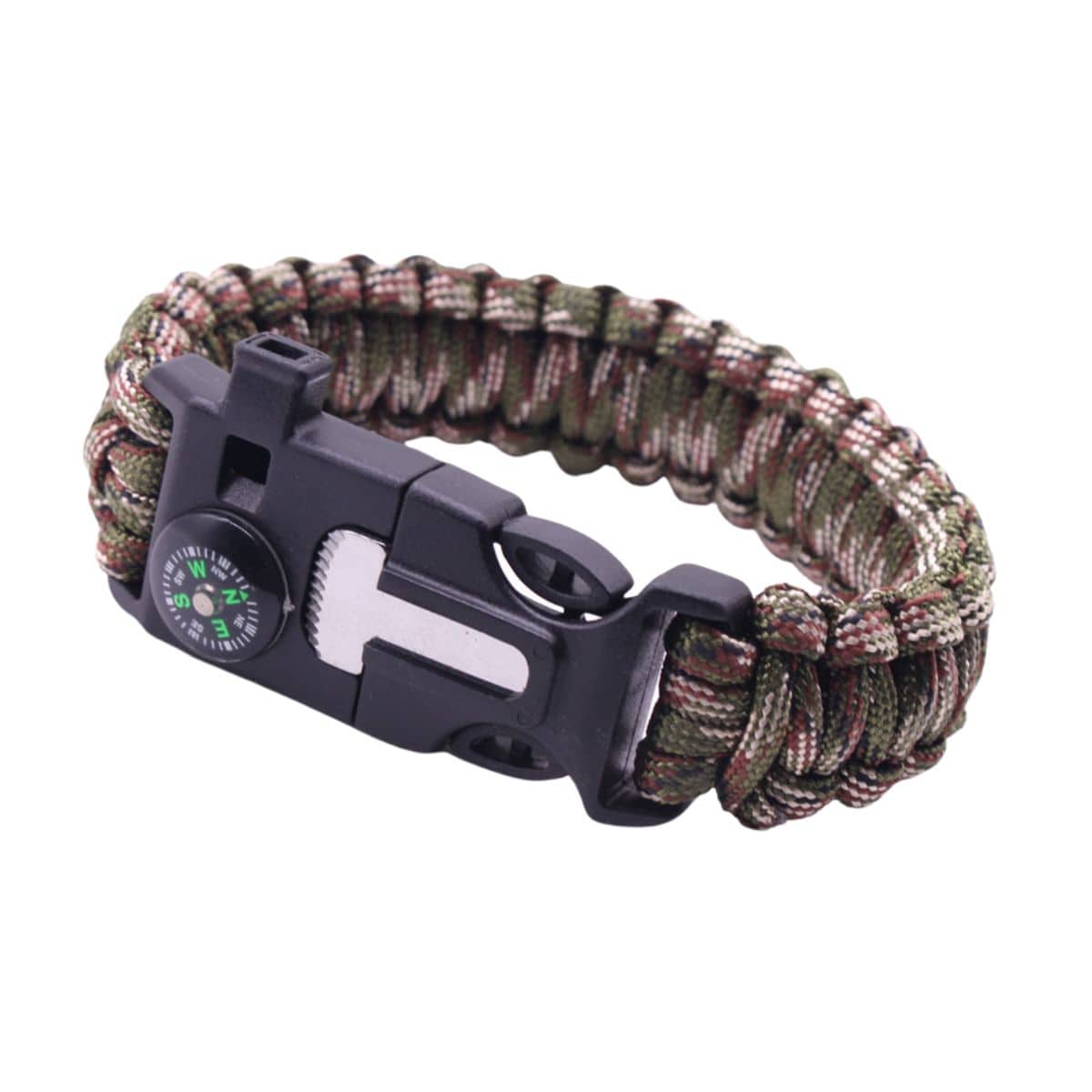 Paracord Multi-functional 5 in 1 Survival Bracelet - Camouflage - OutdoorTravelGear.com