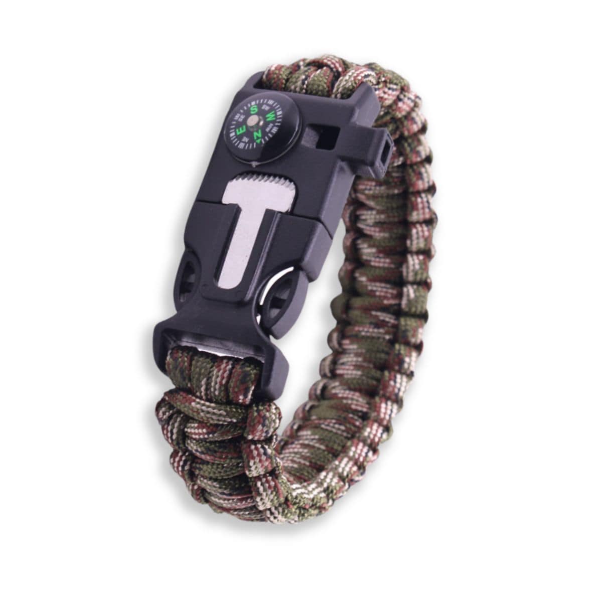 Paracord Multi-functional 5 in 1 Survival Bracelet - Camouflage - OutdoorTravelGear.com