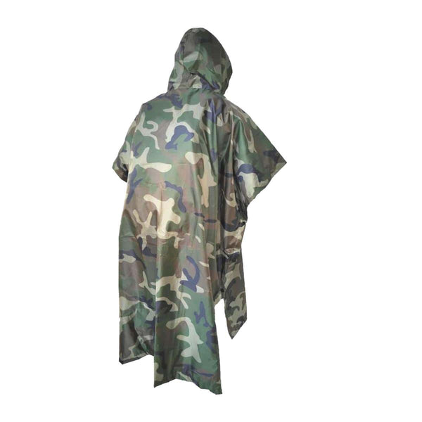 Equatorial Waterproof Double-Layer Trekking Rain Poncho - Forest Camo - OutdoorTravelGear.com