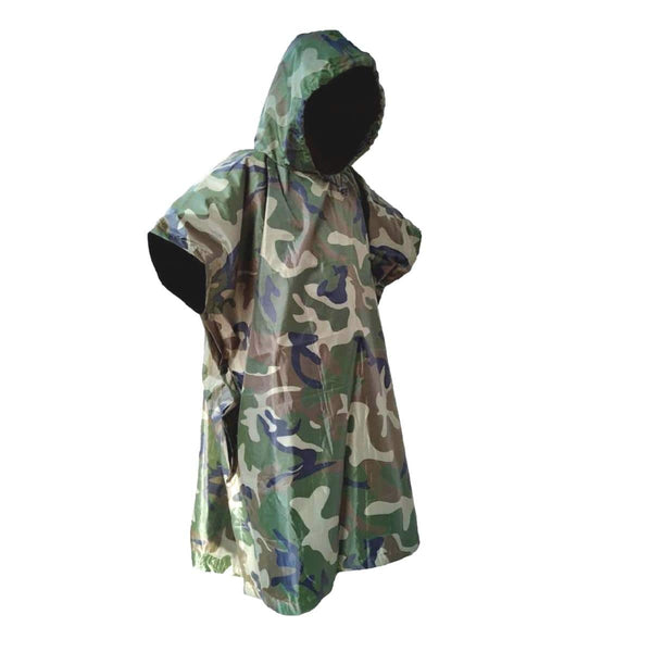 Equatorial Waterproof Double-Layer Trekking Rain Poncho - Forest Camo - OutdoorTravelGear.com