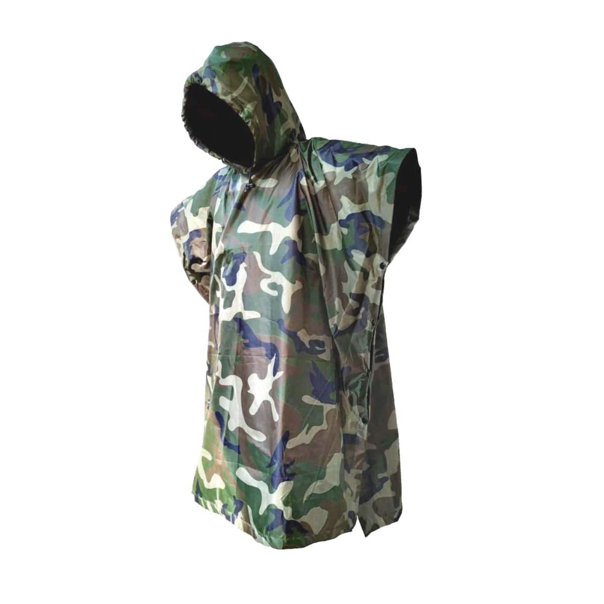 Equatorial Waterproof Double-Layer Trekking Rain Poncho - Forest Camo - OutdoorTravelGear.com