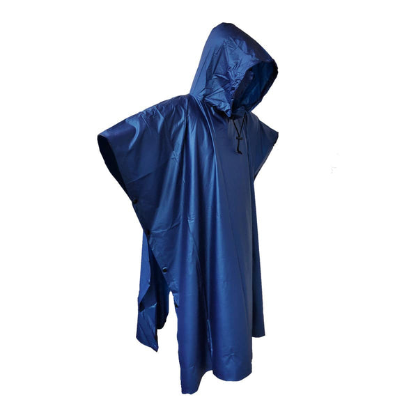 Thunder Waterproof Trekking Rain Poncho - Blue - OutdoorTravelGear.com