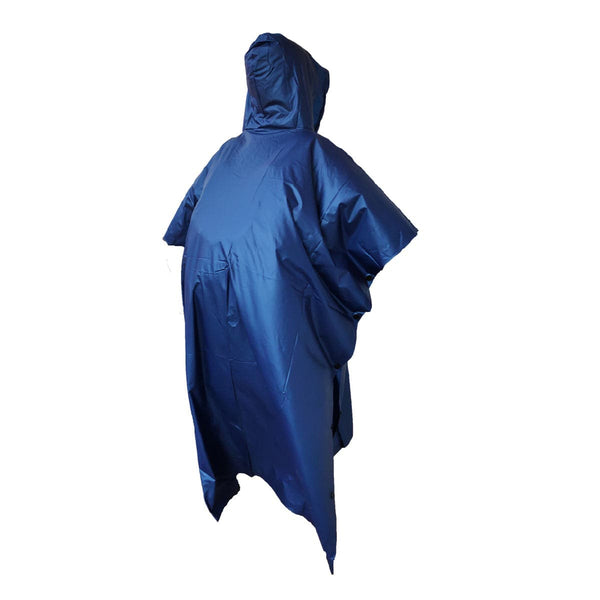 Thunder Waterproof Trekking Rain Poncho - Blue - OutdoorTravelGear.com